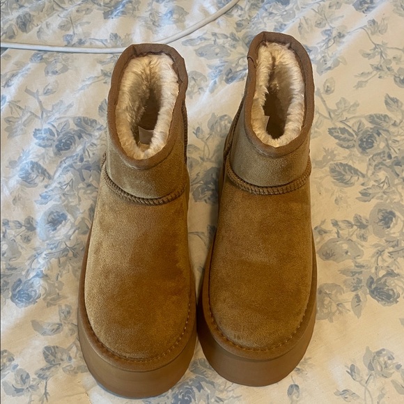 Cozy Tan Ankle Boots - Picture 1 of 4